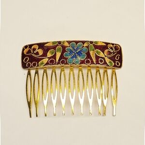 Vintage Cloisonné Hair Comb